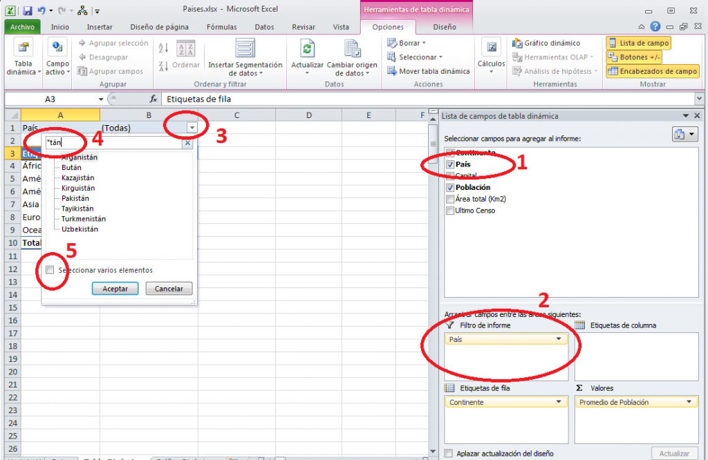 tablas dinámicas en Excel