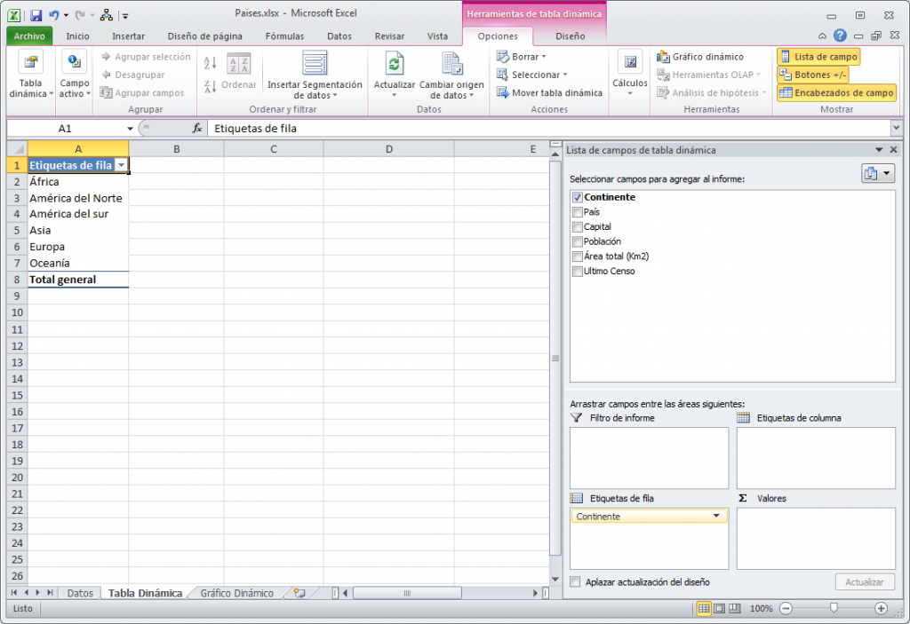 tablas dinámicas en Excel