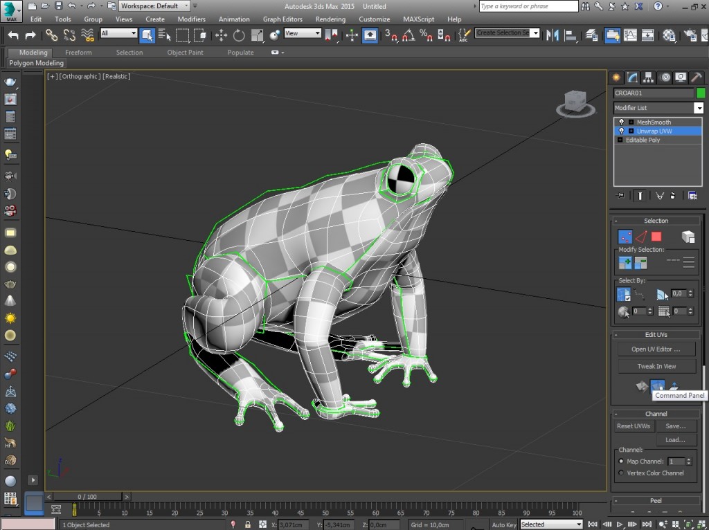   Rana mapeada y revisada para enviar a Mudbox