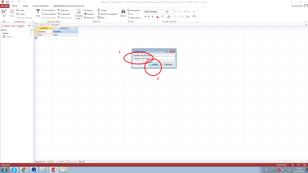 escola espai introducción access 2013