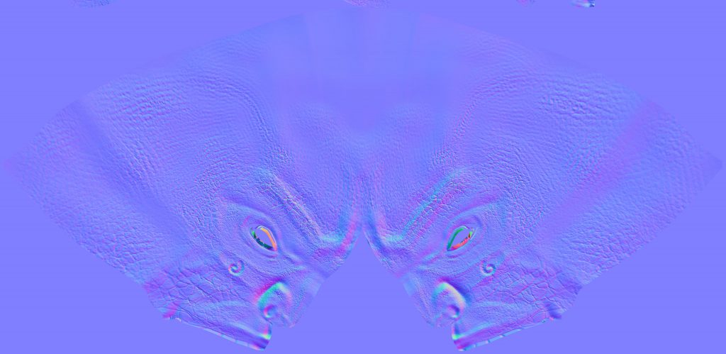 Parte del mapa de normales deplegado 