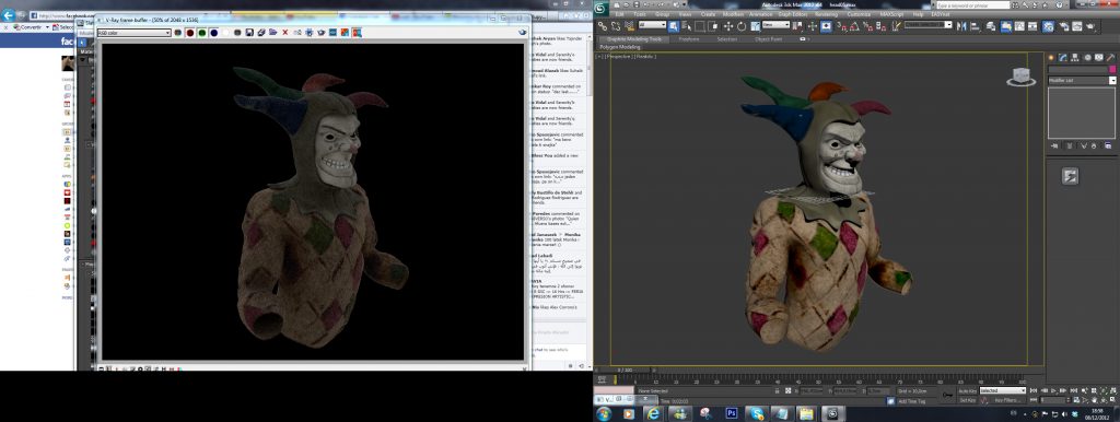 Captura de pantalla de la escena en MAX
