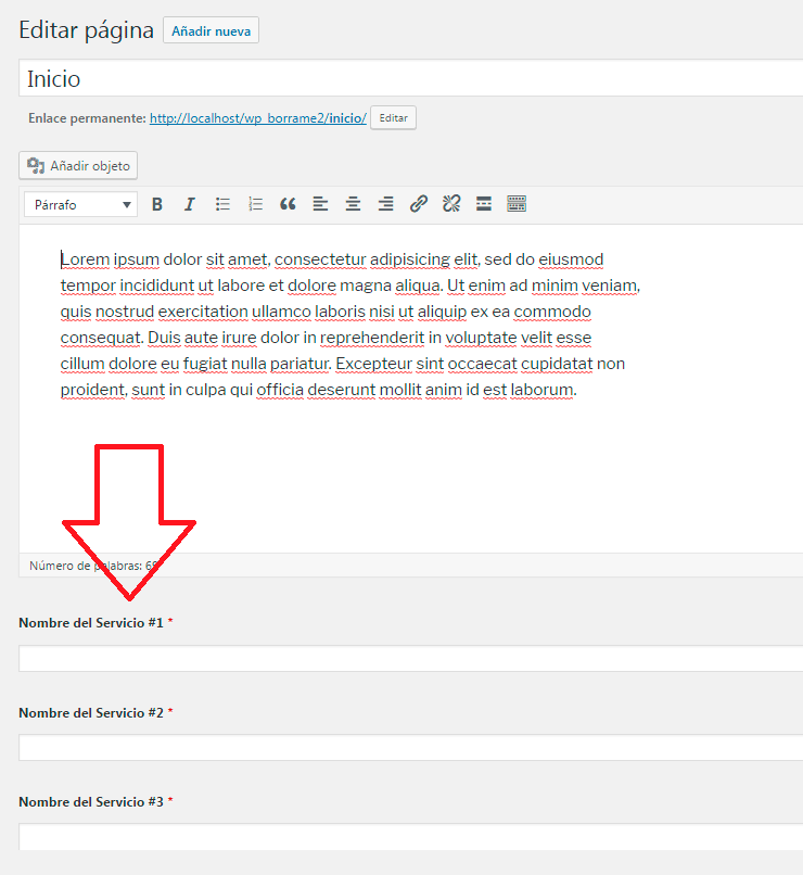 Nuevos campos personalizados
