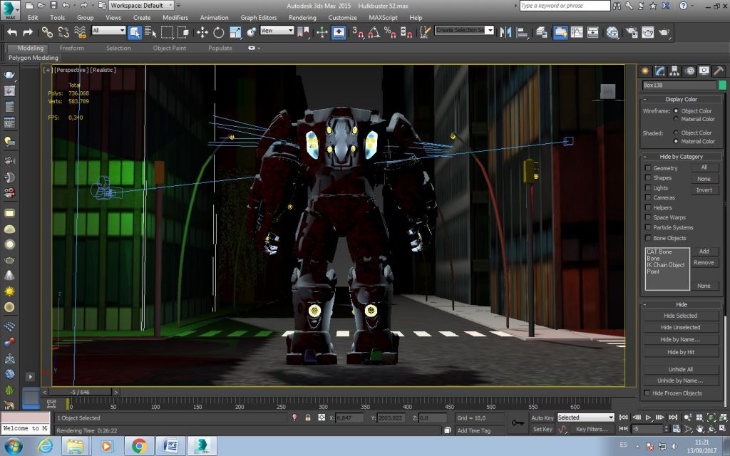 Modo de sombras en el visor para comprobar el efecto de las luces