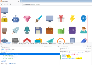 coordenadas del icono obtenidas