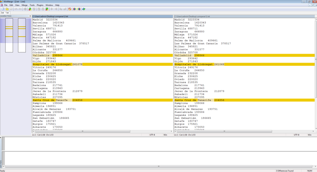 espai comparar archivos con winmerge