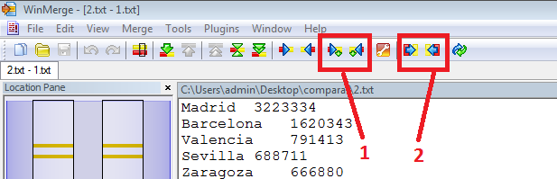 Espai comparar archivos con winmerge