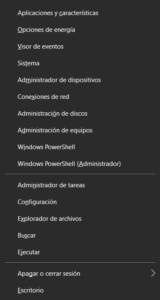 atajos de teclado en windows - menú rápido del sistema