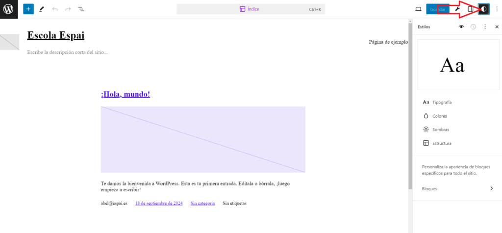 Editando el aspecto de nuestro tema