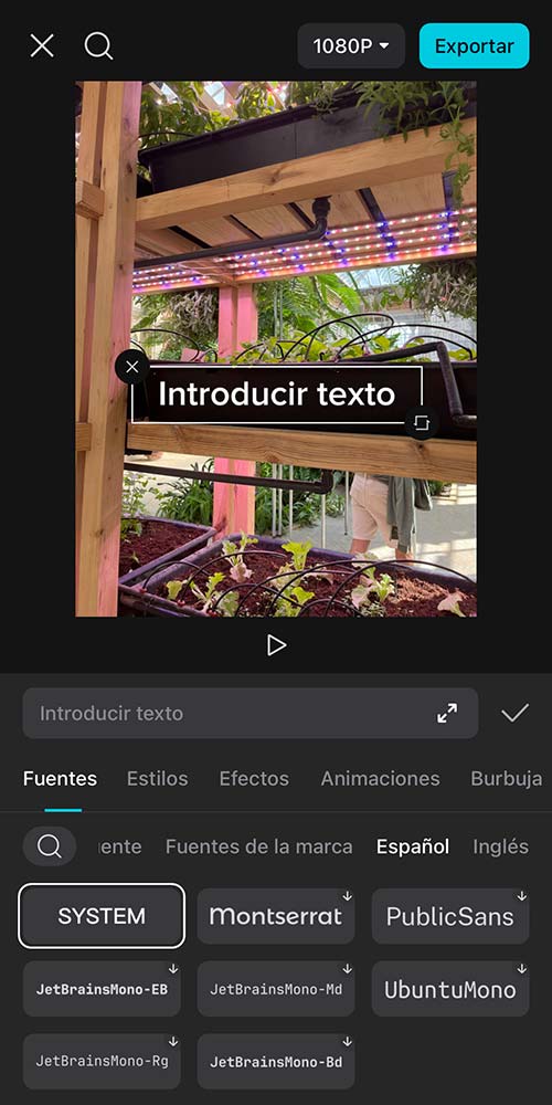 Textos en la edición de vídeo