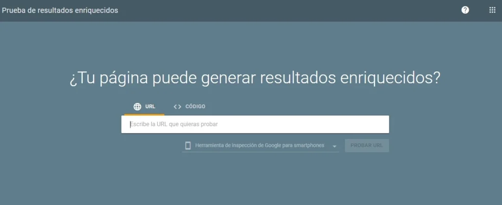 herramienta search console test rich results fragmentos enriquecidos